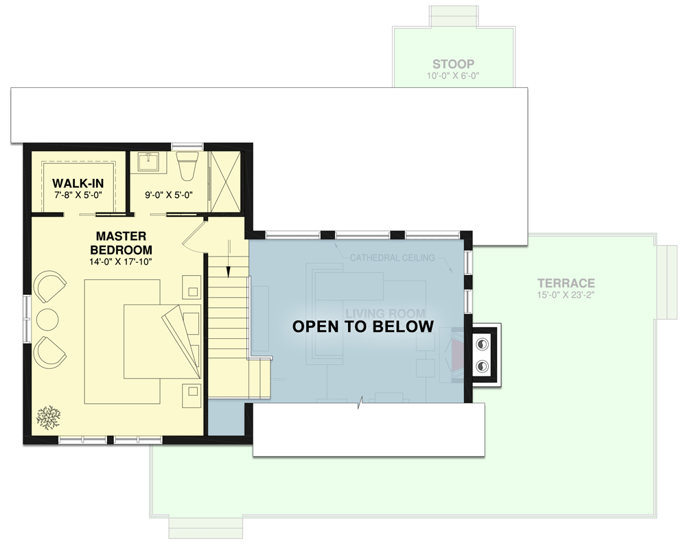 Plan 21089DR: Great Views - Floor Plan - 2nd Floor - Contemporary, Vacation