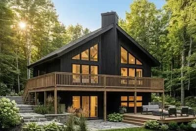 Mountain Vacation House Plan with Walkout and Wrap-Around Porch