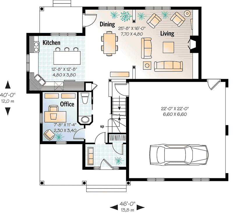 Plan 21097DR: 2000 Square Foot Country Farmhouse Plan with 3 Bedrooms - Floor Plan - Main Level - Country, Farmhouse, Traditional