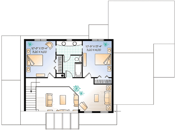 Plan 21099DR: Sunlight Filled Vacation Home Plan - Floor Plan - 2nd Floor - Contemporary, Northwest, Vacation