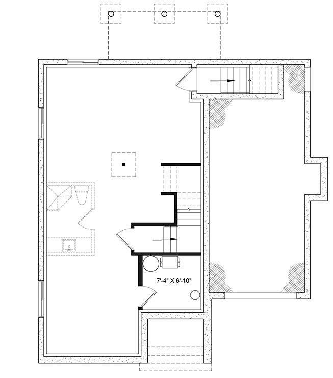 Plan 21105DR: 2-Story Country Home Plan with 1797 Square Feet of Living - Floor Plan - Unfinished Basement  - Country, New American, Traditional