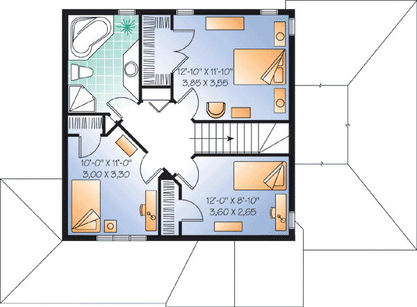 Plan 21115DR: Country Charm - Floor Plan - 2nd Floor - Country, Traditional