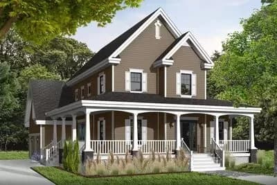 Country House Plan with See-Through Fireplace