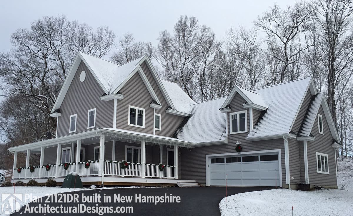 build gallery item - Farmhouse Plan 21121DR comes to life in New Hampshire
