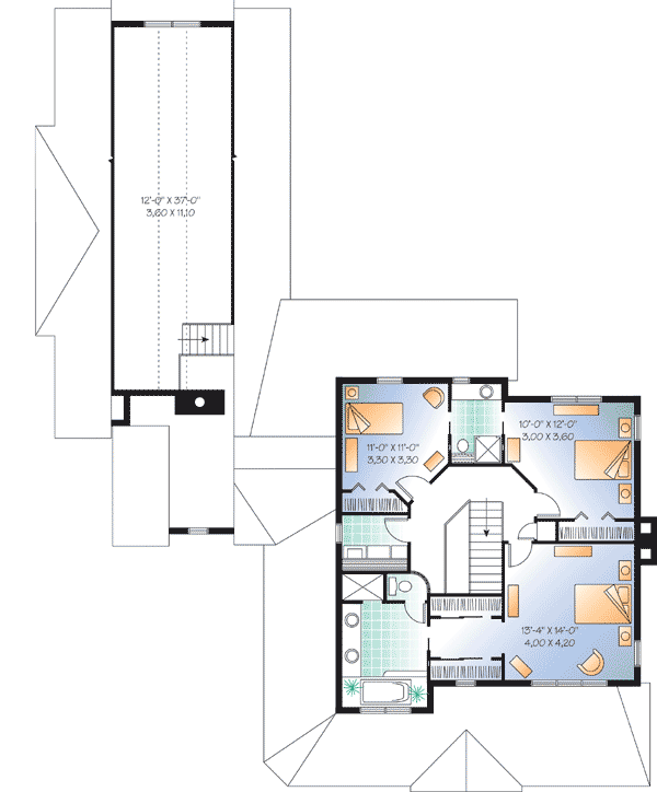 Plan 21122DR: Cascading Gables, Wrap-Around Porch - Floor Plan - 2nd Floor - Country