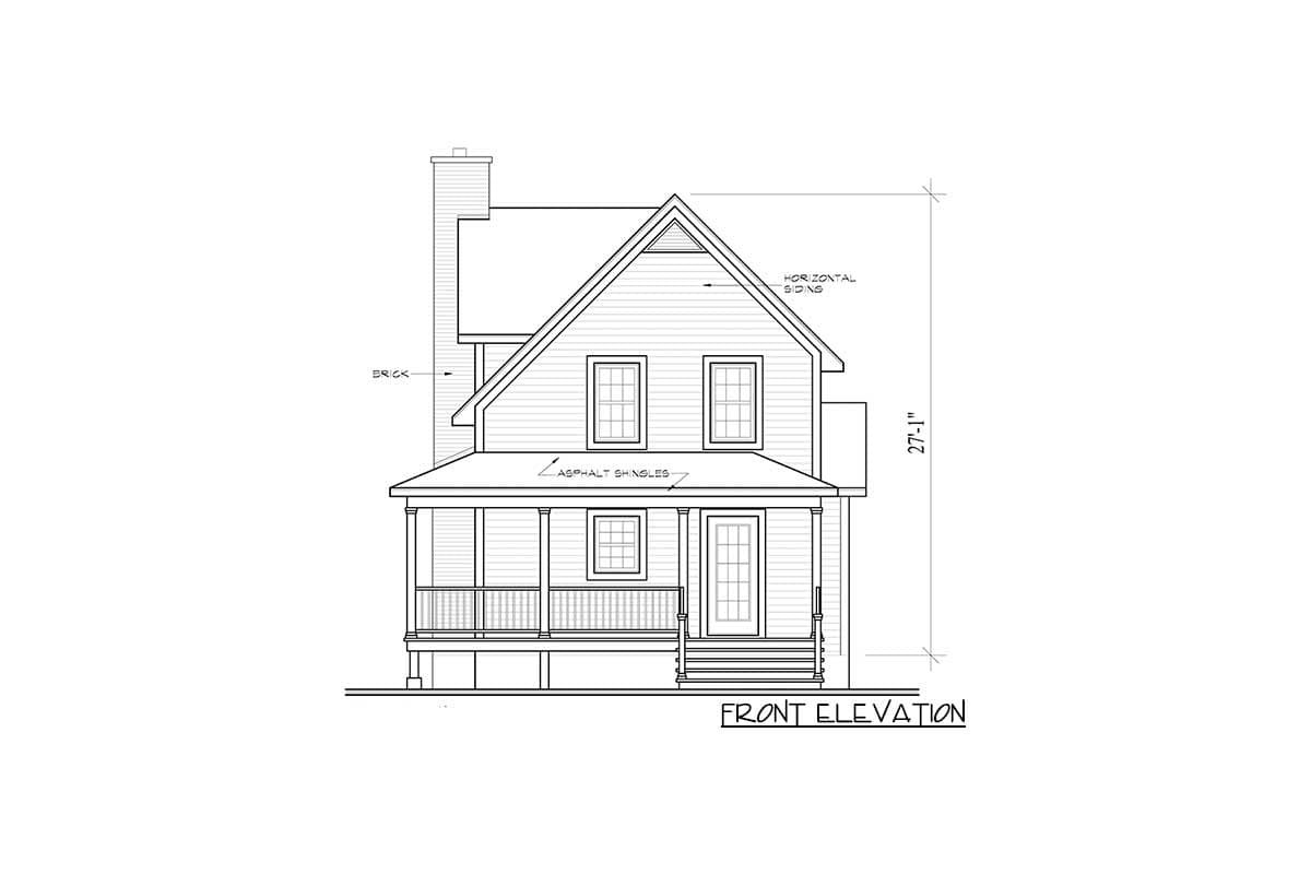 Plan 21150DR: Two-Story Cottage House Plan - Image #4 - Country, Vacation