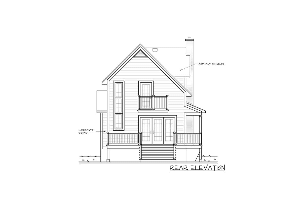 Plan 21150DR: Two-Story Cottage House Plan - Image #5 - Country, Vacation