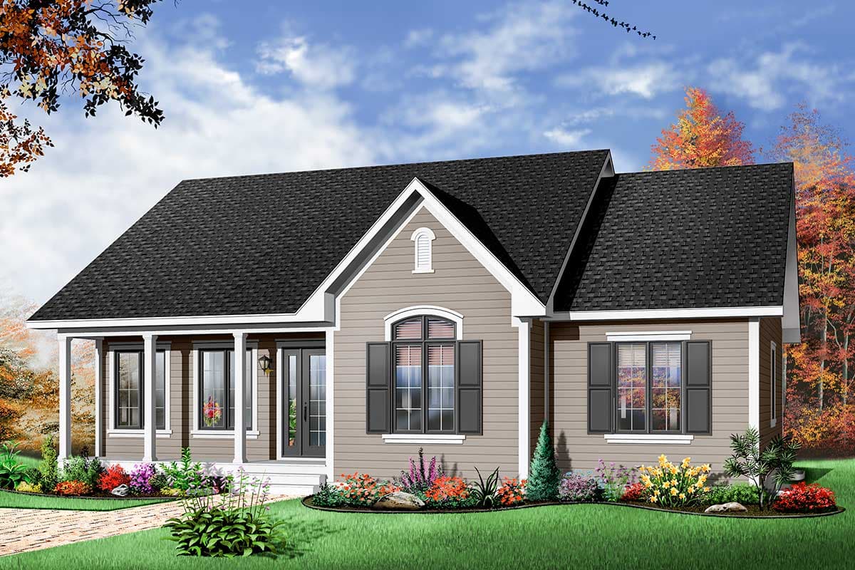 Plan 21156DR: Three Bedroom with Options - Image #7 - Ranch, Traditional