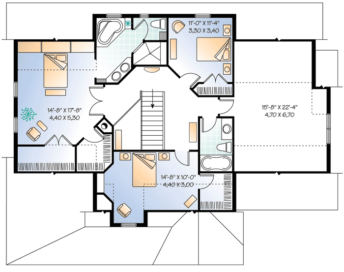 Plan 21157DR: A Stylish Home Office - Floor Plan - 2nd Floor - Cottage, Country