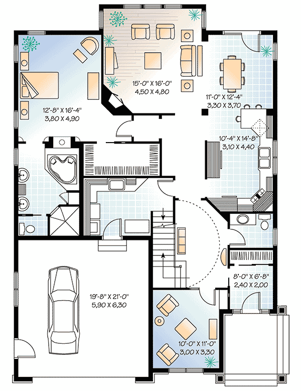 Plan 21160DR: Dream Home Plan - Floor Plan - Main Level - Country, European, French Country, Traditional