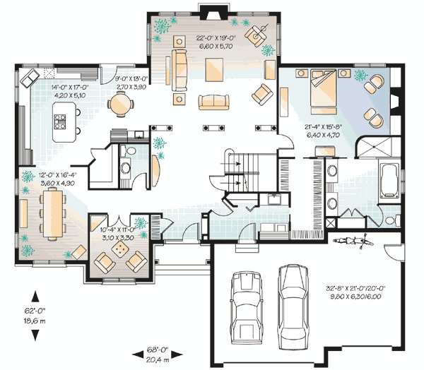 Plan 21163DR: Sophistication and Comfort - Floor Plan - Main Level - Traditional