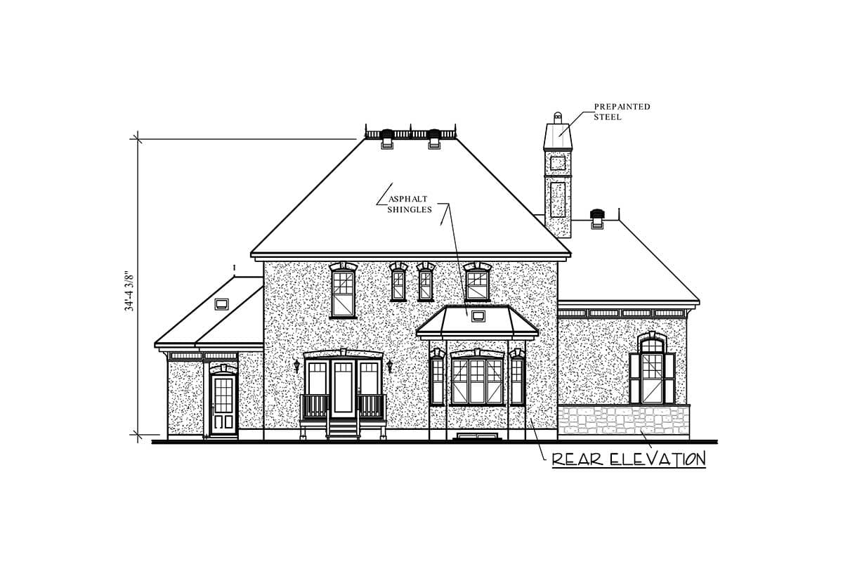 Plan 21167DR: Elegant 3-Bed House Plan with Distinctive Turret - 2338 Sq Ft - Image #4 - European, French Country, Traditional