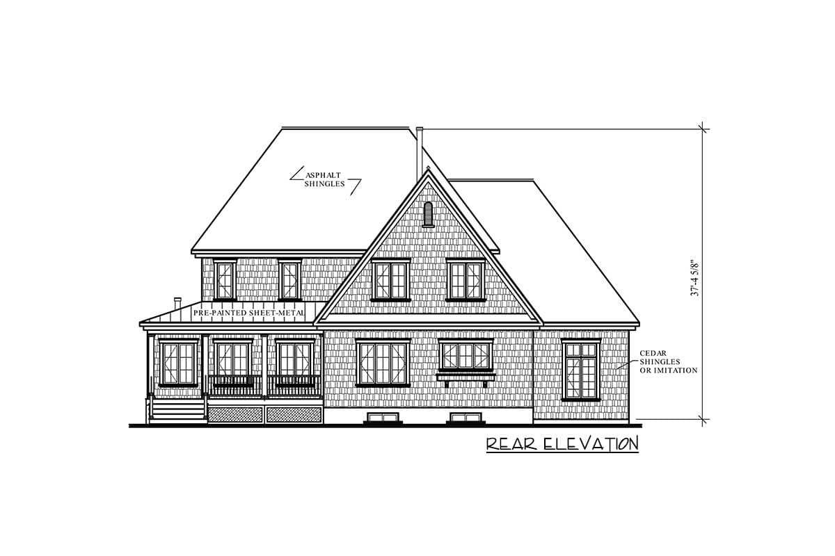 Plan 21168DR: Two Story House Plan with Upstairs Family Room - 3805 Sq Ft - Image #7 - Country