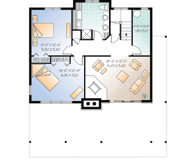 Plan 21178DR: Contemporary Vacation Home Design - Floor Plan - Basement - Cabin, Contemporary, Cottage, Mountain, Rustic, Vacation