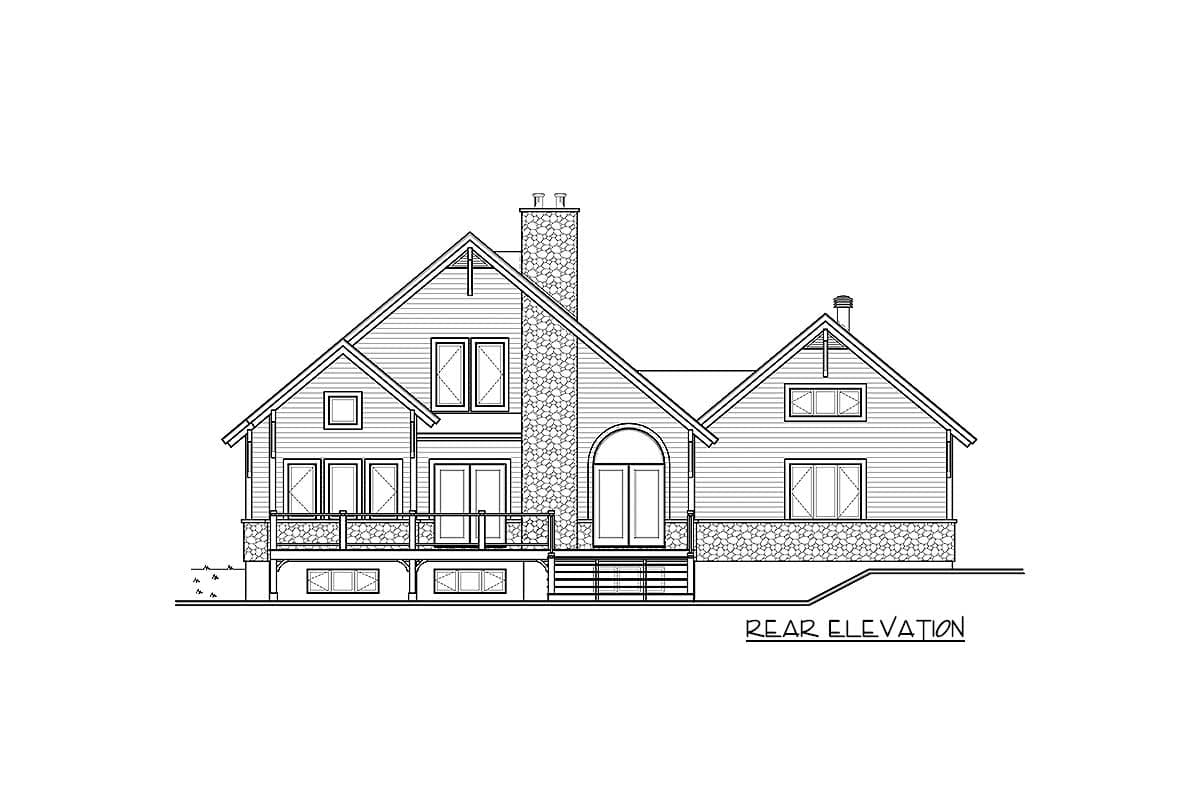 Plan 21179DR: Vacation Retreat with Two-Story Family Room - Image #10 - Cottage, Country, Mountain, Rustic, Vacation