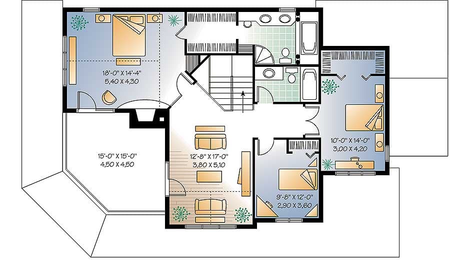 Plan 2118DR: Wonderful Wrap-Around Porch - Floor Plan - 2nd Floor