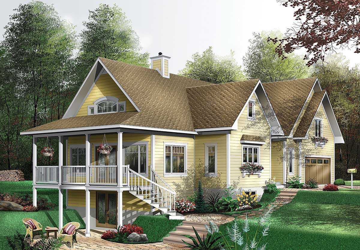 Plan 21184DR: Private Guest Suite in Cottage Design - Image #10 - Cottage, Country, Vacation