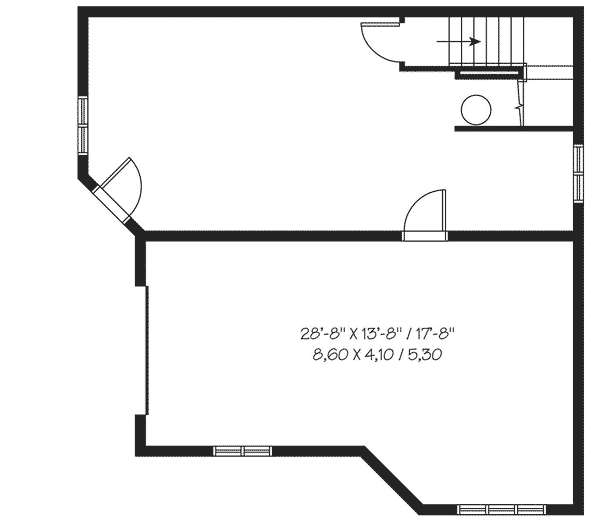 Plan 21185DR: House Plan with Stunning Beach or Mountain Views - 1737 Sq Ft - Floor Plan - Lower Level - Beach, Coastal, Cottage, Mountain, Vacation