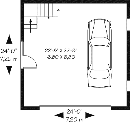 Plan 21199DR: Detached Garage with Buildable Space Above - Floor Plan - Main Level - Traditional