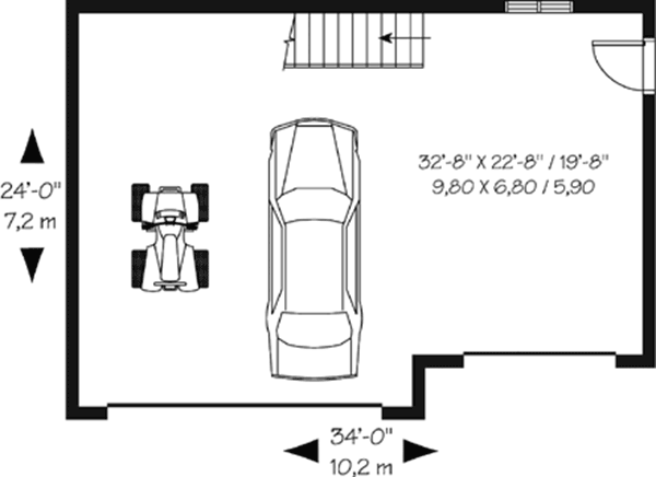 Plan 21202DR: Garage with Storage & Free Materials List - Floor Plan - Main Level
