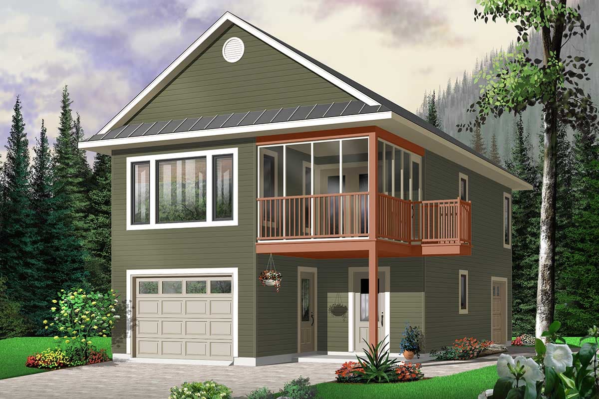 Plan 21205DR: Two Bedroom Carriage House Plan or ADU - Image #6 - Carriage, Contemporary