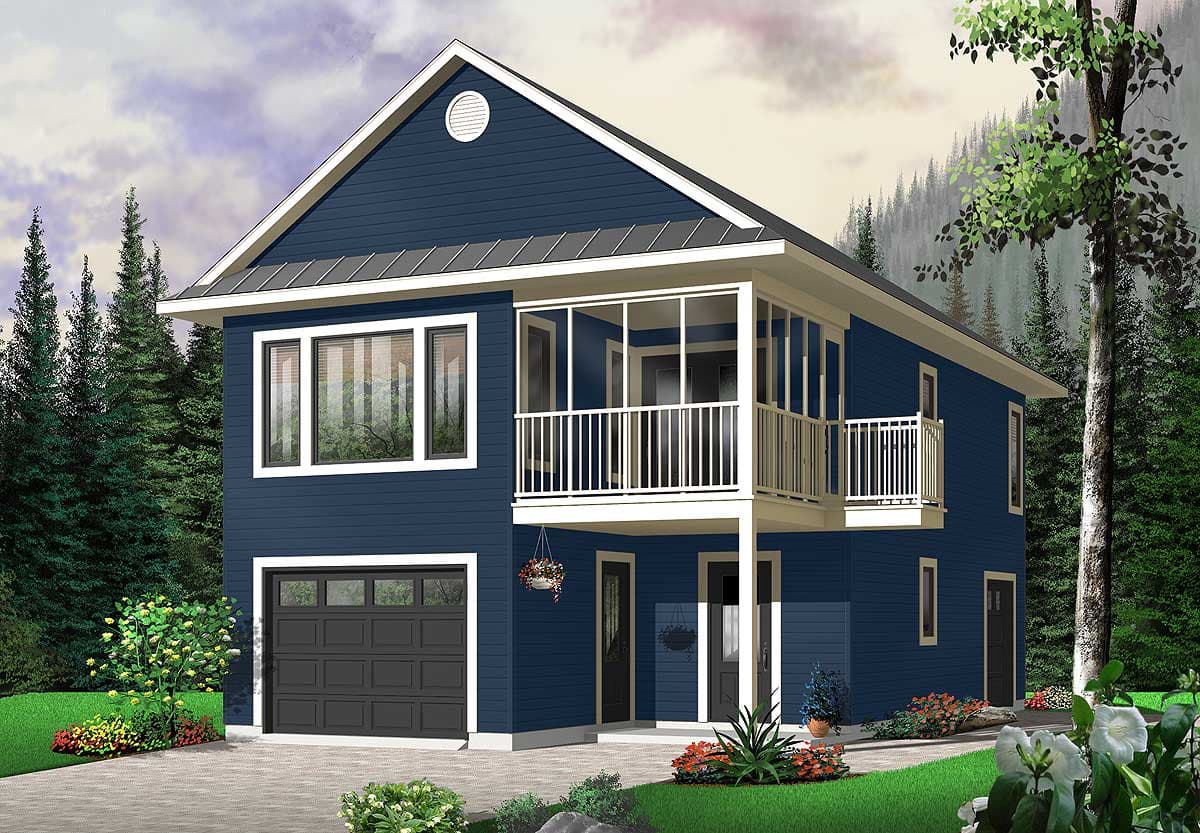 Plan 21205DR: Two Bedroom Carriage House Plan or ADU - Image #5 - Carriage, Contemporary