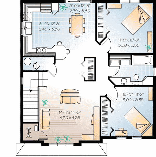 Plan 21208DR: Two Family with Three Family Option - Floor Plan - 2nd Floor