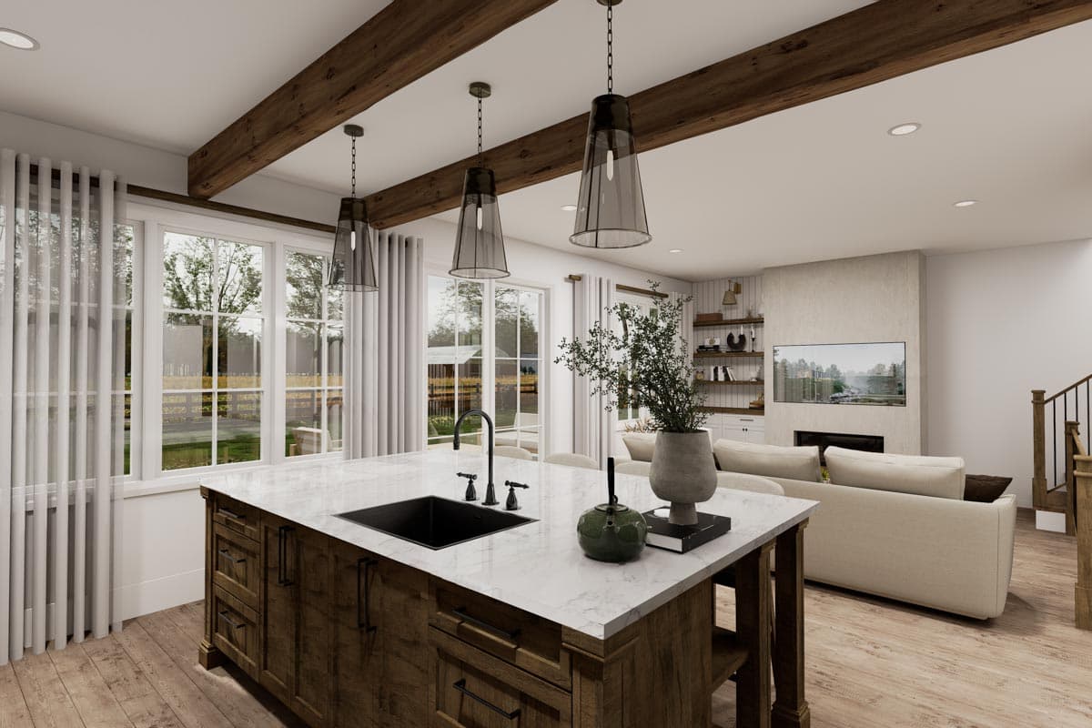 Plan 21220DR: 2-Story Symmetrical Modern Farmhouse Plan with All Bedrooms Upstairs - 1881 Sq Ft - Image #6 - Country, Modern Farmhouse, New American, Traditional