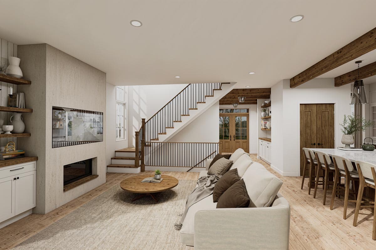 Plan 21220DR: 2-Story Symmetrical Modern Farmhouse Plan with All Bedrooms Upstairs - 1881 Sq Ft - Image #7 - Country, Modern Farmhouse, New American, Traditional