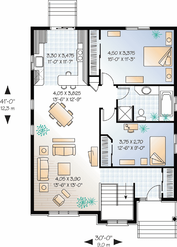 Plan 21229DR: Traditonal House Plan in Three Sizes - Floor Plan - Main Level - Traditional