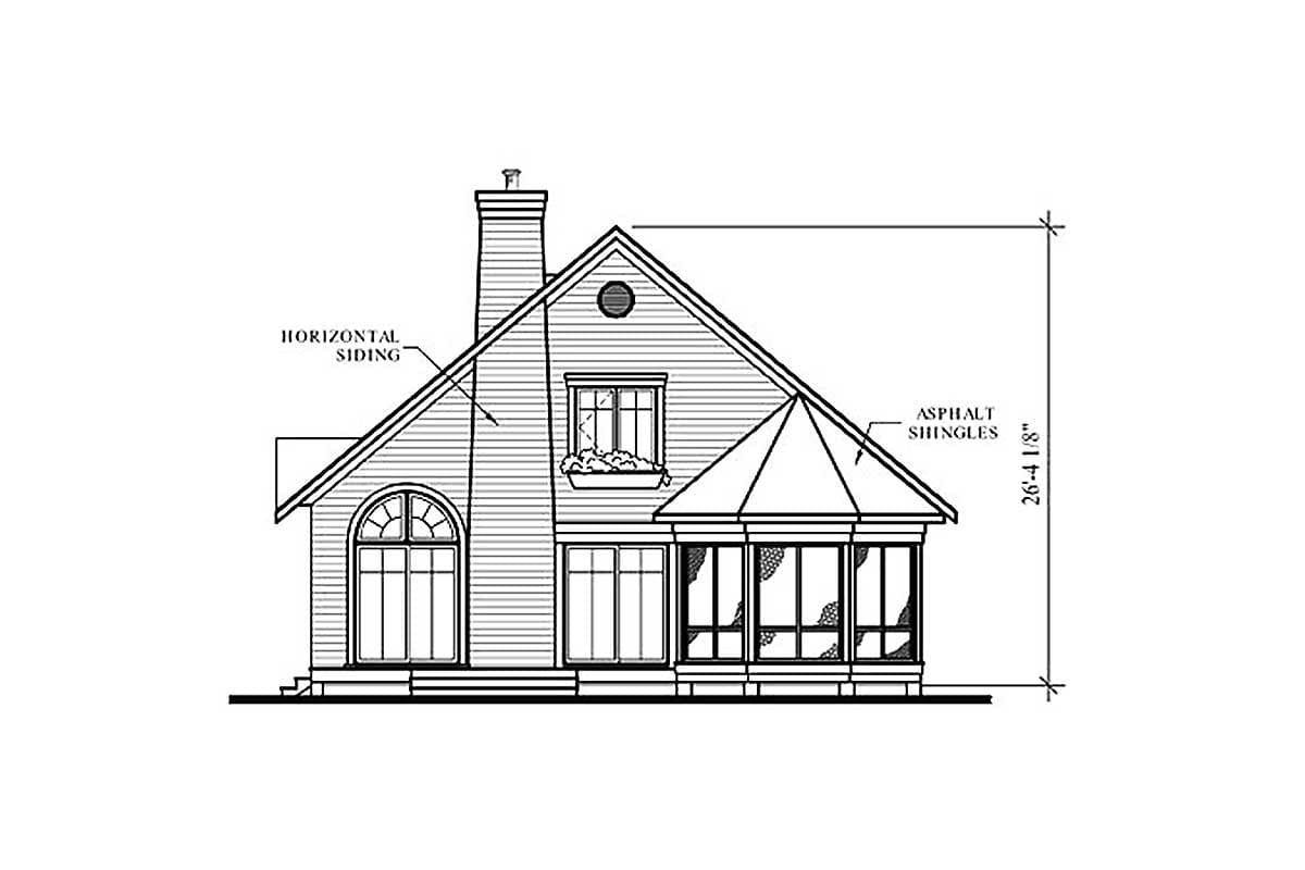 Plan 2123DR: Year-Round Vacation Cottage with Two-Story Living Room - Image #7 - Cottage, Country, Vacation