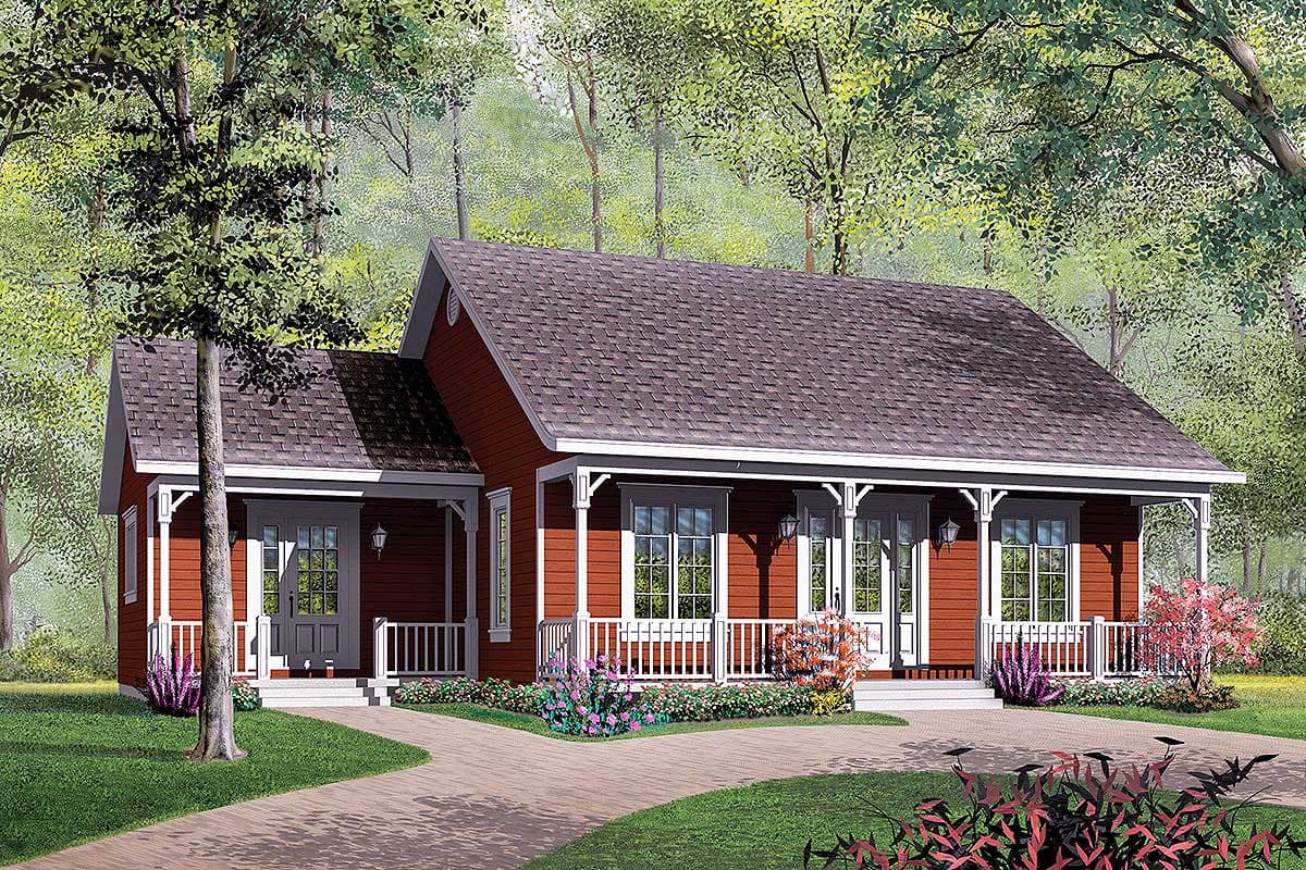 Plan 2126DR: Country Details Brighten Compact Cabin House Plan - Image #4 - Cabin, Cottage, Country, Rustic