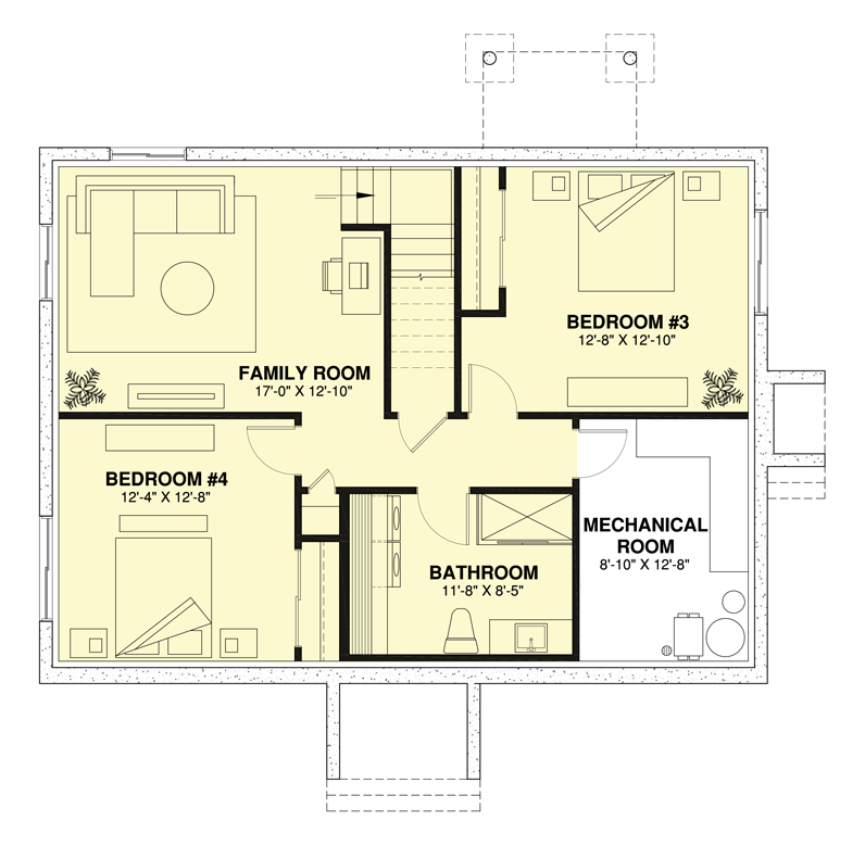 Plan 21271DR: Simple 2 Bedroom House Plan - Floor Plan - Basement Option - Ranch, Traditional