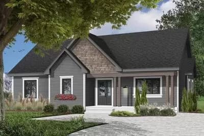 2-Bed House Plan with Open Concept