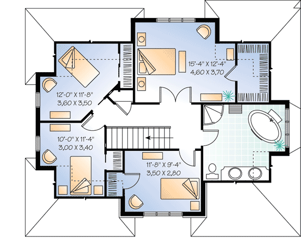 Plan 21345DR: Handsome European House Plan - Floor Plan - 2nd Floor - European
