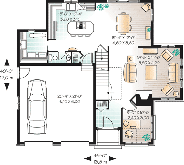Plan 21354DR: 4-Bed House Plan with a Brilliant Palladian Window - Floor Plan - Main Level - Traditional