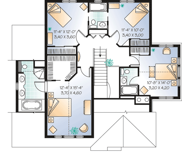Plan 21354DR: 4-Bed House Plan with a Brilliant Palladian Window - Floor Plan - 2nd Floor - Traditional