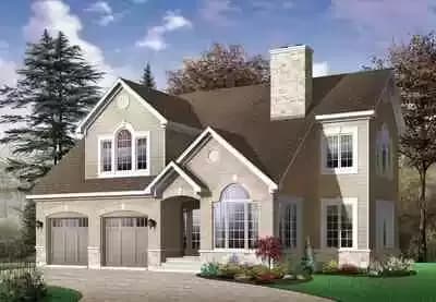 4-Bed House Plan with a Brilliant Palladian Window