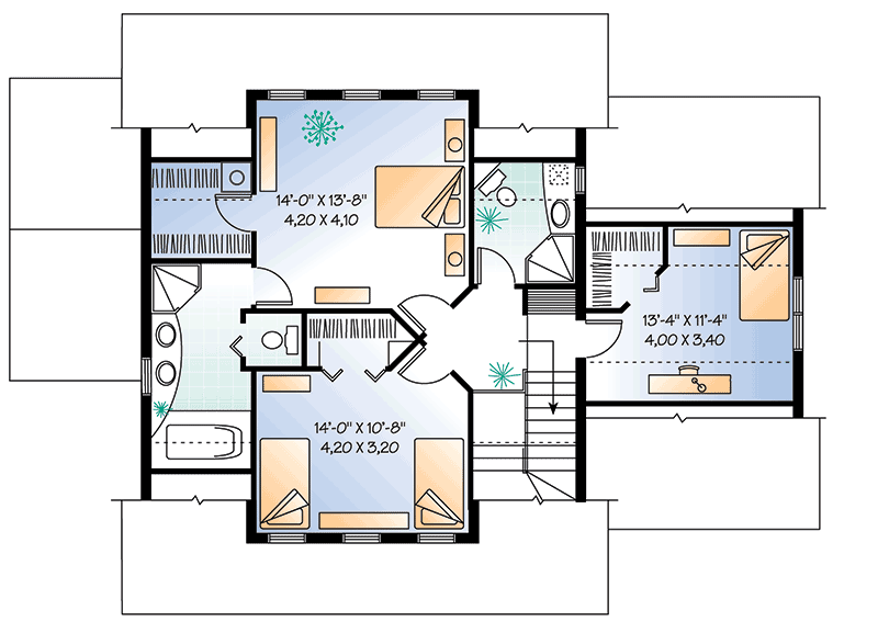 Plan 21355DR: Comfortable Farmhouse House Plan - Floor Plan - 2nd Floor - Cottage, Country, Farmhouse