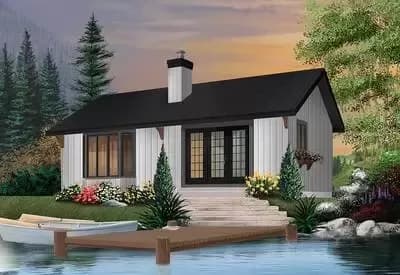 2-Bed Cottage With 2-Sided Fireplace