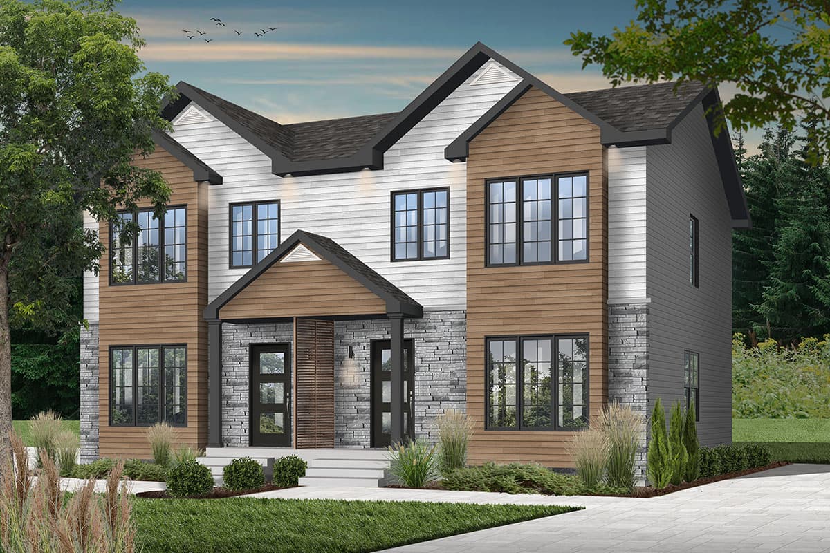 Plan 21422DR: Duplex House Plan with Matching Units Under 1,200 Square Feet - Image #4