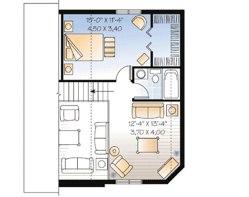 Plan 2144DR: A Real Winner! - Floor Plan - 2nd Floor - Cottage, Vacation