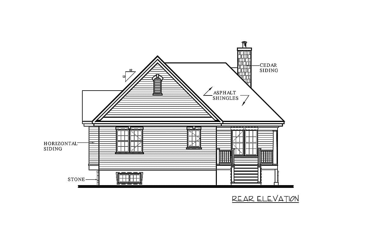 Plan 21488DR: Bungalow with Twin Porches - Image #4 - Cottage, Country, Traditional
