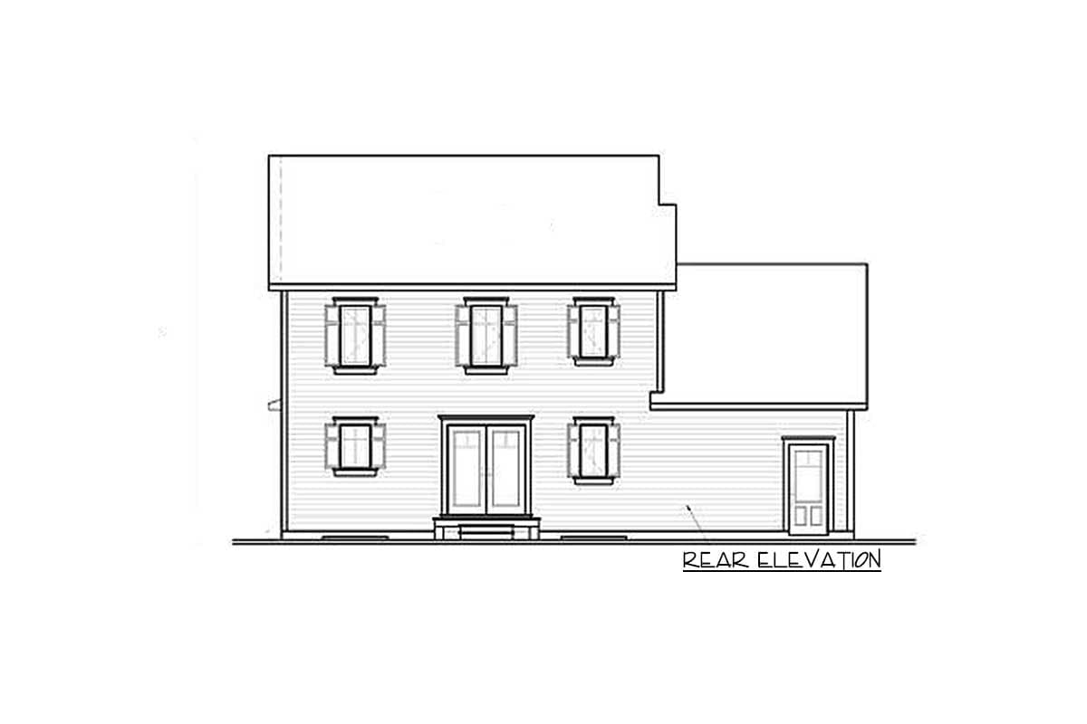 Plan 21495DR: Compact Two-Story House Plan Design with 2-Car Garage - 1485 Sq Ft - Image #4 - Traditional