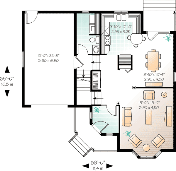 Plan 2150DR: Attractive Victorian Inspired Cottage - Floor Plan - Main Level - Victorian