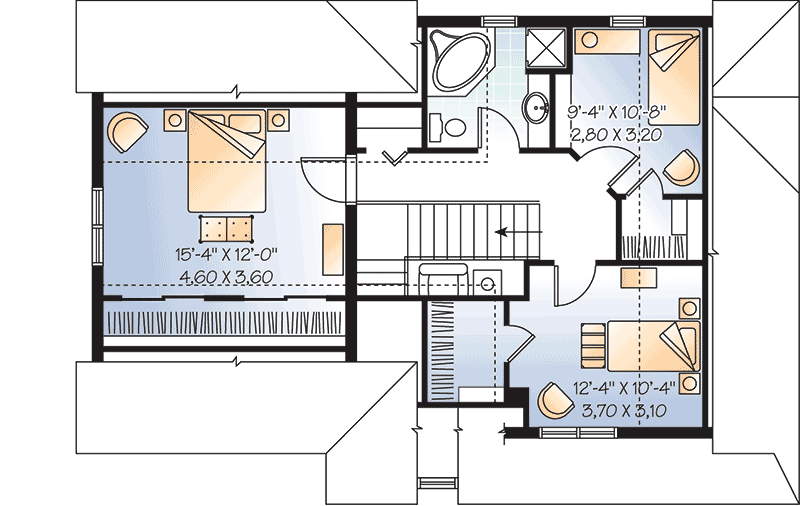 Plan 21506DR: Cozy Country Charmer - Floor Plan - 2nd Floor - Country