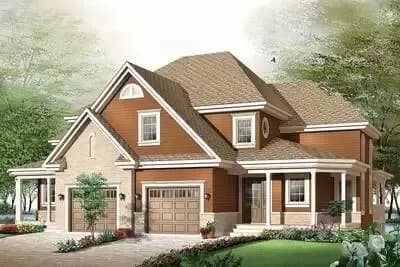 Duplex House Plan with 3 Bedroom Unit with 1-Car Garage - 1596 Sq Ft Each Unit