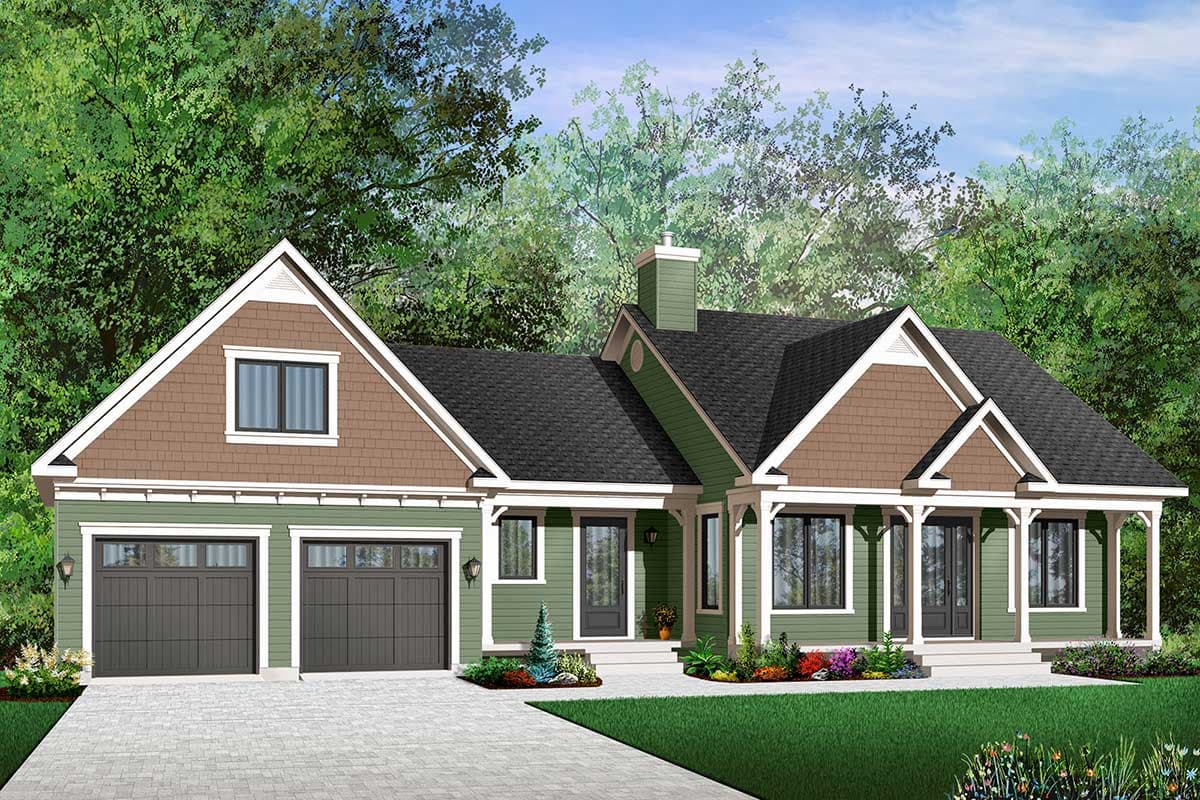 Plan 21520DR: Country Cottage Under 1100 Square Feet Offering Single-Level Living - Image #6 - Cottage, Country, Ranch