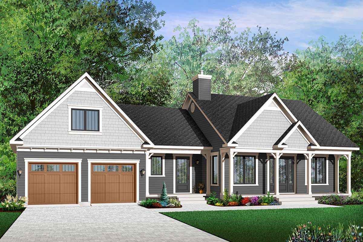 Plan 21520DR: Country Cottage Under 1100 Square Feet Offering Single-Level Living - Image #9 - Cottage, Country, Ranch
