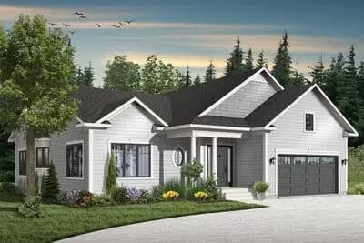 Inviting 3-Bedroom Country Ranch House Plan with Mudroom and Formal Dining